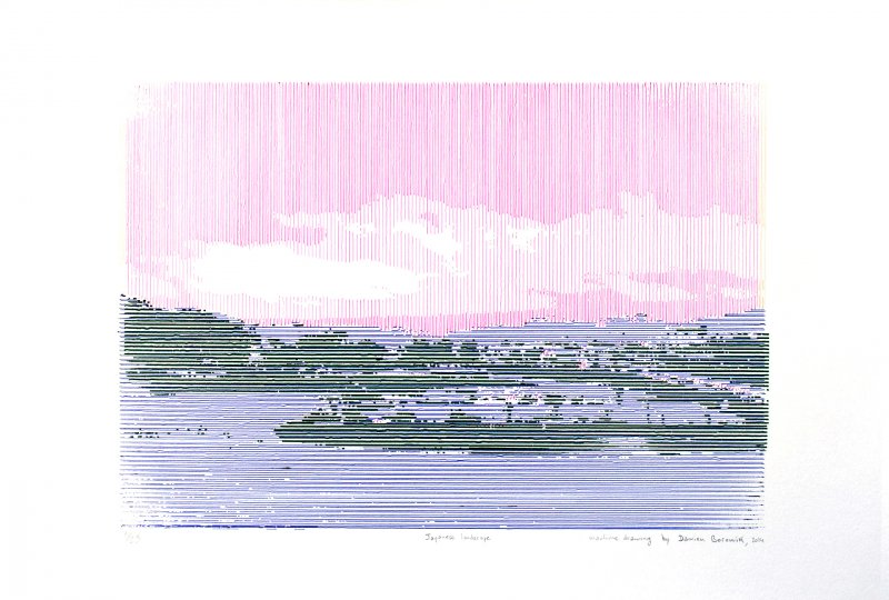 Japanese Landscape, 1 of 25, Machine Drawing-0
