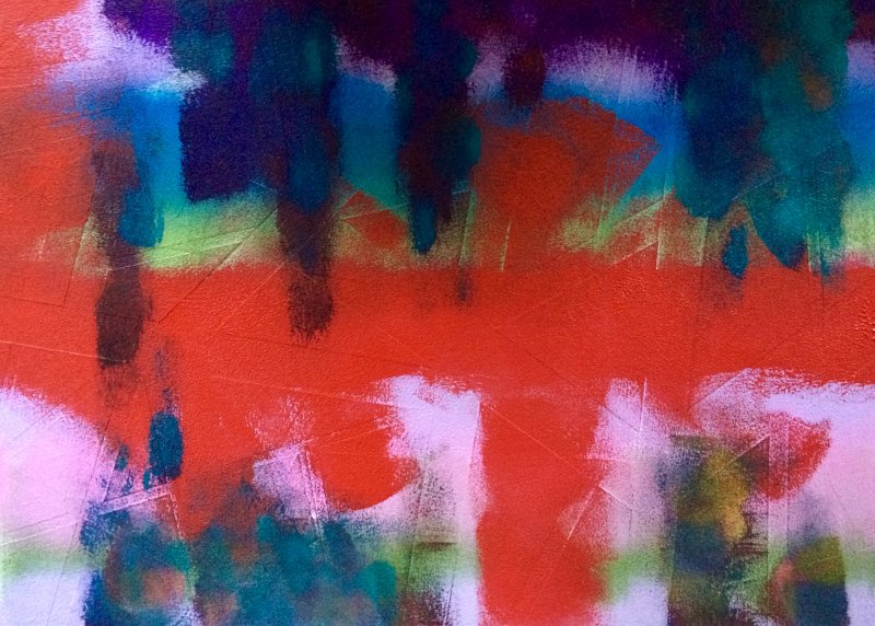 Textured Abstract: Red Form-0