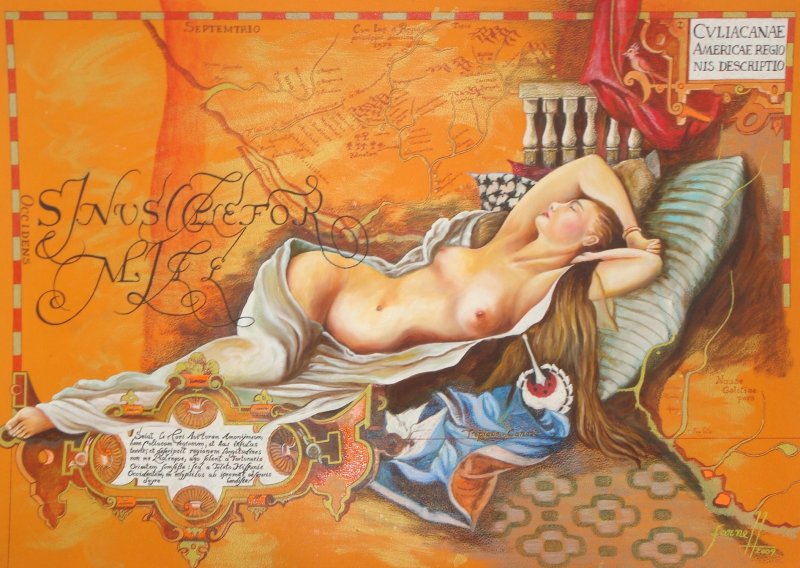 Versión libre y cartográfica de una Odalisca de Ingres-0